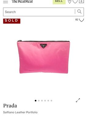 Prada hot pink Tessuto Padded Zip Clutch Ladies